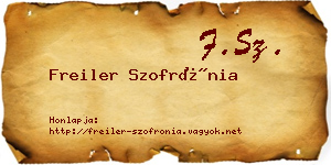 Freiler Szofrónia névjegykártya